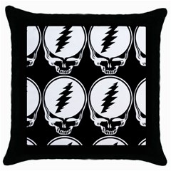 Black And White Deadhead Grateful Dead Steal Your Face Pattern Throw Pillow Case (black) by 99art