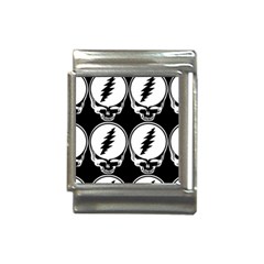 Black And White Deadhead Grateful Dead Steal Your Face Pattern Italian Charm (13mm) by 99art