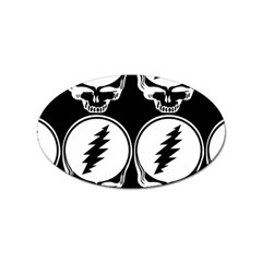 Black And White Deadhead Grateful Dead Steal Your Face Pattern Sticker Oval (10 Pack) by 99art