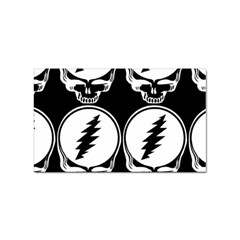 Black And White Deadhead Grateful Dead Steal Your Face Pattern Sticker Rectangular (10 Pack)