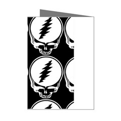 Black And White Deadhead Grateful Dead Steal Your Face Pattern Mini Greeting Cards (pkg Of 8) by 99art