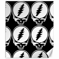 Black And White Deadhead Grateful Dead Steal Your Face Pattern Canvas 8  X 10  by 99art