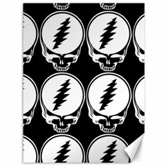 Black And White Deadhead Grateful Dead Steal Your Face Pattern Canvas 36  X 48  by 99art