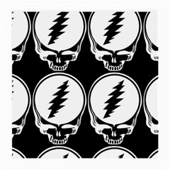 Black And White Deadhead Grateful Dead Steal Your Face Pattern Medium Glasses Cloth by 99art