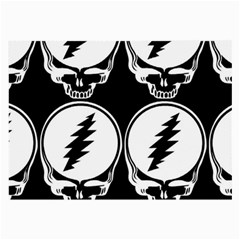 Black And White Deadhead Grateful Dead Steal Your Face Pattern Large Glasses Cloth by 99art