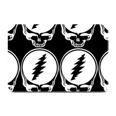 Black And White Deadhead Grateful Dead Steal Your Face Pattern Plate Mats by 99art