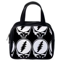 Black And White Deadhead Grateful Dead Steal Your Face Pattern Classic Handbag (one Side) by 99art