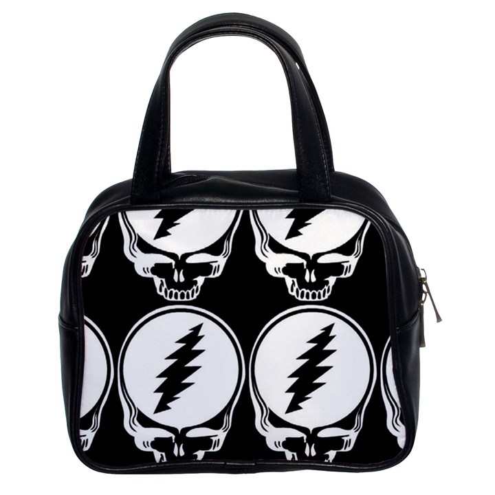 Black And White Deadhead Grateful Dead Steal Your Face Pattern Classic Handbag (Two Sides)