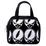 Black And White Deadhead Grateful Dead Steal Your Face Pattern Classic Handbag (Two Sides) Back