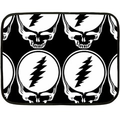 Black And White Deadhead Grateful Dead Steal Your Face Pattern Fleece Blanket (mini) by 99art