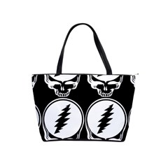 Black And White Deadhead Grateful Dead Steal Your Face Pattern Classic Shoulder Handbag by 99art