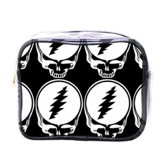 Black And White Deadhead Grateful Dead Steal Your Face Pattern Mini Toiletries Bag (one Side)