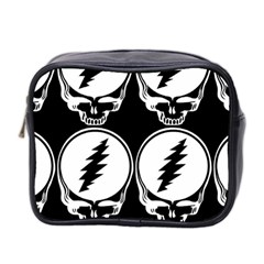 Black And White Deadhead Grateful Dead Steal Your Face Pattern Mini Toiletries Bag (two Sides) by 99art