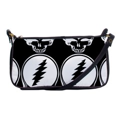 Black And White Deadhead Grateful Dead Steal Your Face Pattern Shoulder Clutch Bag by 99art