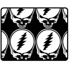 Black And White Deadhead Grateful Dead Steal Your Face Pattern Fleece Blanket (medium)