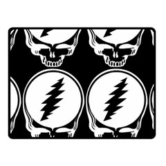 Black And White Deadhead Grateful Dead Steal Your Face Pattern Fleece Blanket (small) by 99art