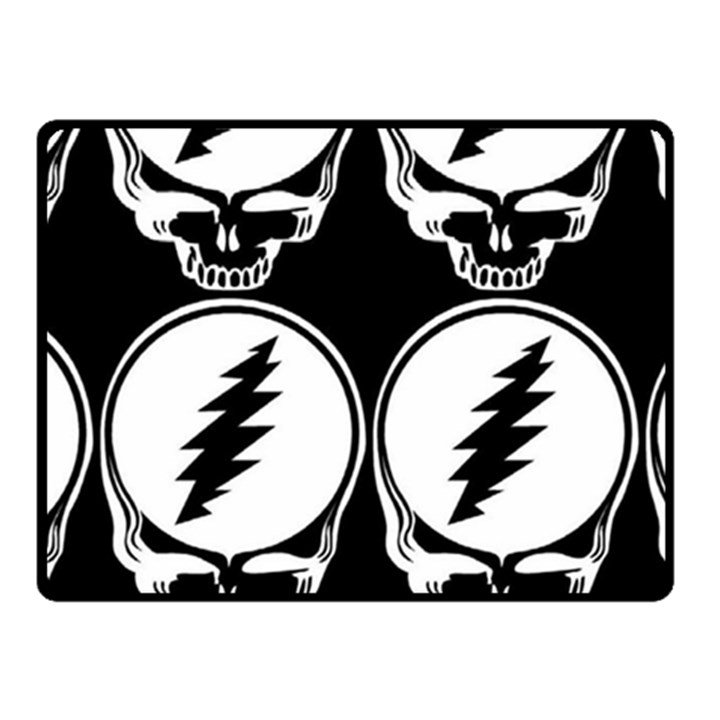 Black And White Deadhead Grateful Dead Steal Your Face Pattern Fleece Blanket (Small)