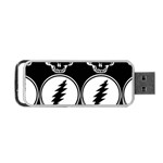 Black And White Deadhead Grateful Dead Steal Your Face Pattern Portable USB Flash (Two Sides) Front