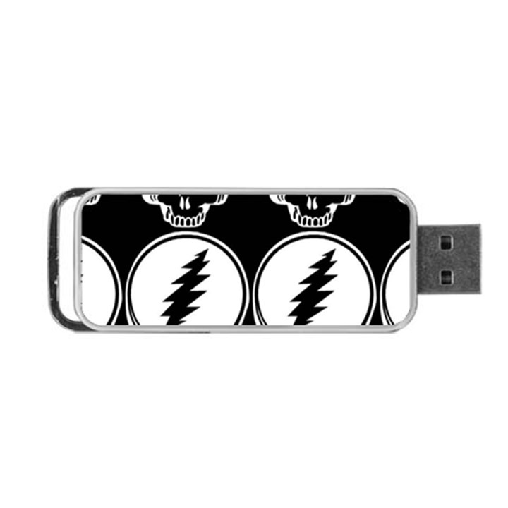 Black And White Deadhead Grateful Dead Steal Your Face Pattern Portable USB Flash (Two Sides)