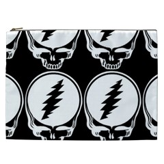 Black And White Deadhead Grateful Dead Steal Your Face Pattern Cosmetic Bag (xxl) by 99art