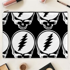 Black And White Deadhead Grateful Dead Steal Your Face Pattern Cosmetic Bag (xxxl) by 99art