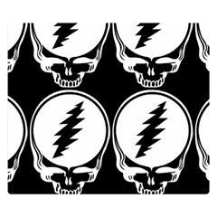 Black And White Deadhead Grateful Dead Steal Your Face Pattern Two Sides Premium Plush Fleece Blanket (small) by 99art