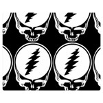 Black And White Deadhead Grateful Dead Steal Your Face Pattern Two Sides Premium Plush Fleece Blanket (Medium) 60 x50  Blanket Back