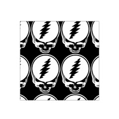 Black And White Deadhead Grateful Dead Steal Your Face Pattern Satin Bandana Scarf 22  X 22  by 99art