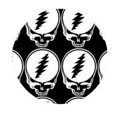 Black And White Deadhead Grateful Dead Steal Your Face Pattern Mini Round Pill Box by 99art