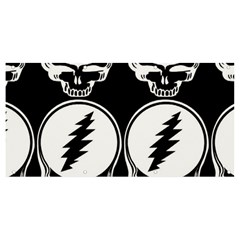 Black And White Deadhead Grateful Dead Steal Your Face Pattern Banner And Sign 8  X 4  by 99art