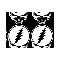 Black And White Deadhead Grateful Dead Steal Your Face Pattern Premium Plush Fleece Blanket (mini) by 99art