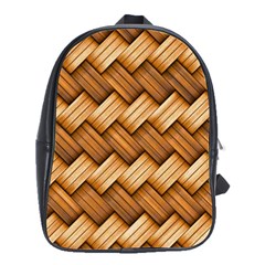 Wooden Weaving Texture School Bag (large) by 99art