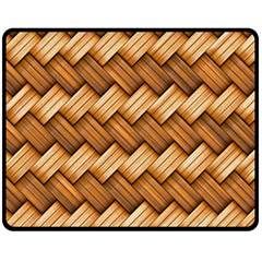 Wooden Weaving Texture Fleece Blanket (medium) by 99art