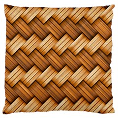 Wooden Weaving Texture Large Cushion Case (one Side) by 99art