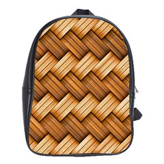 Wooden Weaving Texture School Bag (xl) by 99art