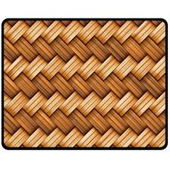 Wooden Weaving Texture Two Sides Fleece Blanket (medium) by 99art