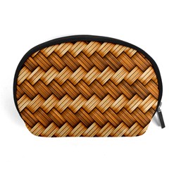 Wooden Weaving Texture Accessory Pouch (large) by 99art