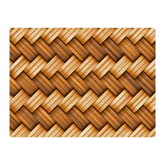 Wooden Weaving Texture Two Sides Premium Plush Fleece Blanket (mini) by 99art