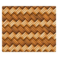 Wooden Weaving Texture Two Sides Premium Plush Fleece Blanket (small) by 99art