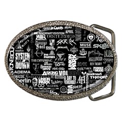 Music Pattern Black White Belt Buckles by 99art