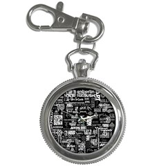 Music Pattern Black White Key Chain Watches by 99art