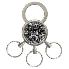 Music Pattern Black White 3-ring Key Chain by 99art