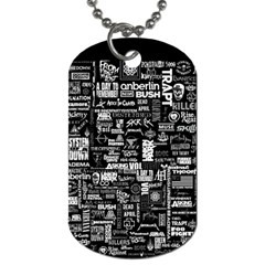 Music Pattern Black White Dog Tag (two Sides) by 99art