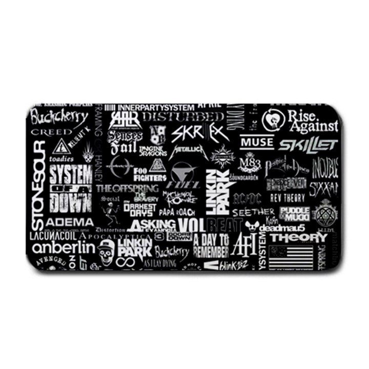 Music Pattern Black White Medium Bar Mat