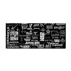 Music Pattern Black White Hand Towel by 99art