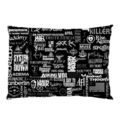 Music Pattern Black White Pillow Case by 99art