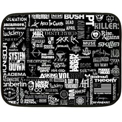 Music Pattern Black White Fleece Blanket (mini) by 99art