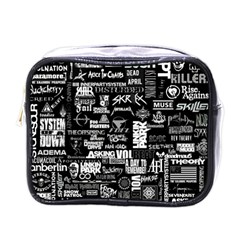 Music Pattern Black White Mini Toiletries Bag (one Side)