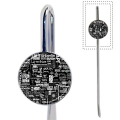 Music Pattern Black White Book Mark by 99art