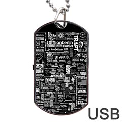 Music Pattern Black White Dog Tag Usb Flash (two Sides) by 99art